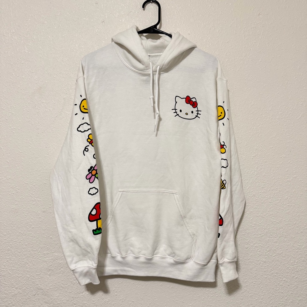 Sanrio Hello Kitty Mushroom Retro Graphic White Hoodie Sweatshirt Women’s Medium